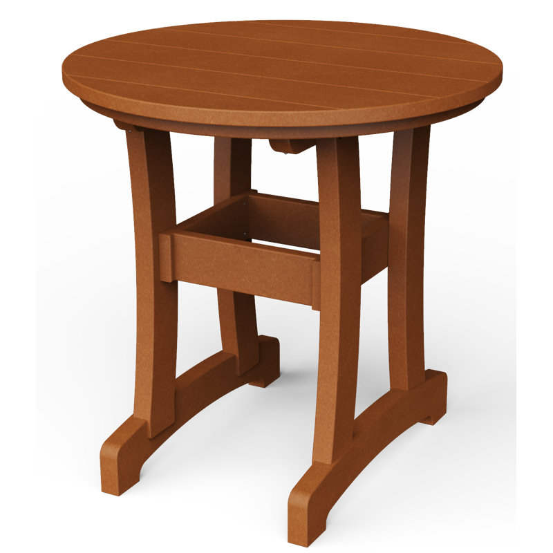 Stella Metal Outdoor Dining Table With Umbrella Hole , in. W in. D, 30" H x 30" W x 30" D, Cedar