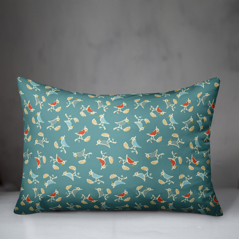 Coussin Songbird, Bleu / Rouge / Jaune