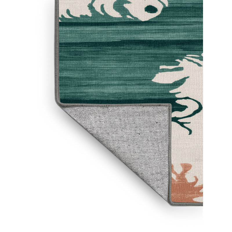 Tapis gris aquarelle lavable à la machine, Rond 3 pi