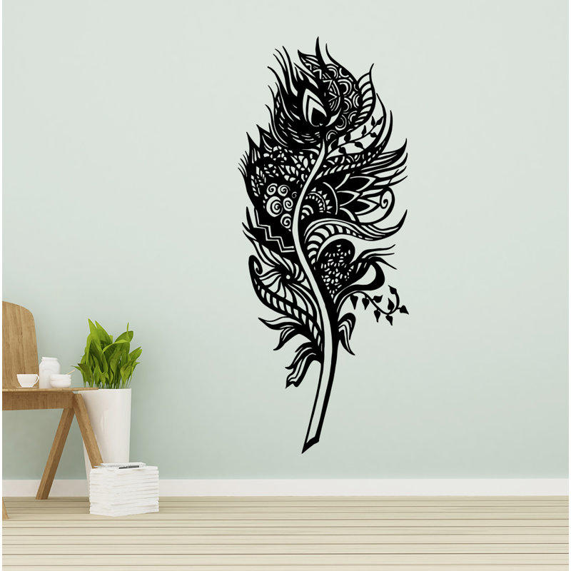 Plants & Flowers Non-Wall Damaging Wall Decal, Black, 14" H x 35" W