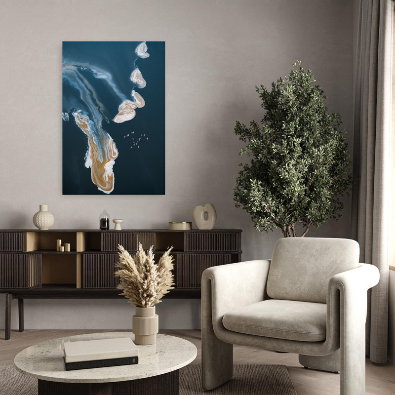 Art contemporain, oiseau contemporain, flamant, paysage, art naturel, H 36 po x l 24 po