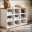 Ensemble de banc à chaussures 2 en 1, armoire de rangement 9 paires avec portemanteau pour vestibule moderne et rangement