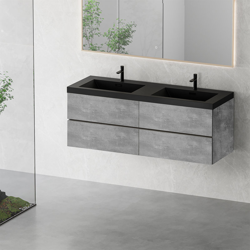 Meuble-lavabo flottant 60 po avec lavabo, 60"