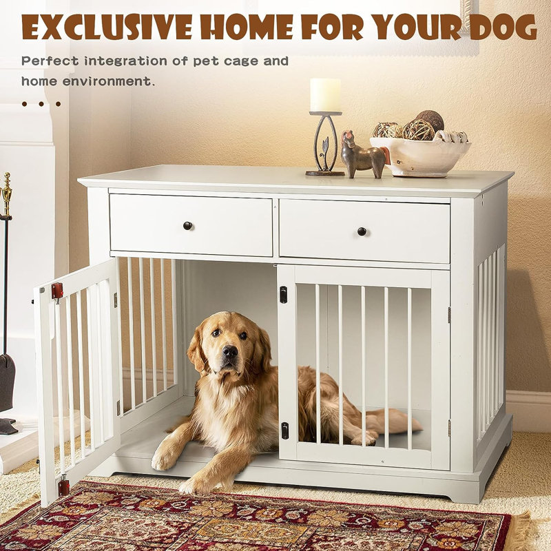 Meuble de caisse pour chien Cranbrook, Blanc