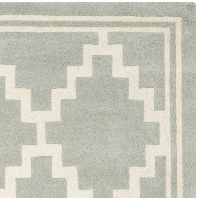 Carolene Hand Tufted Wool Geometric Rug, Square 5'