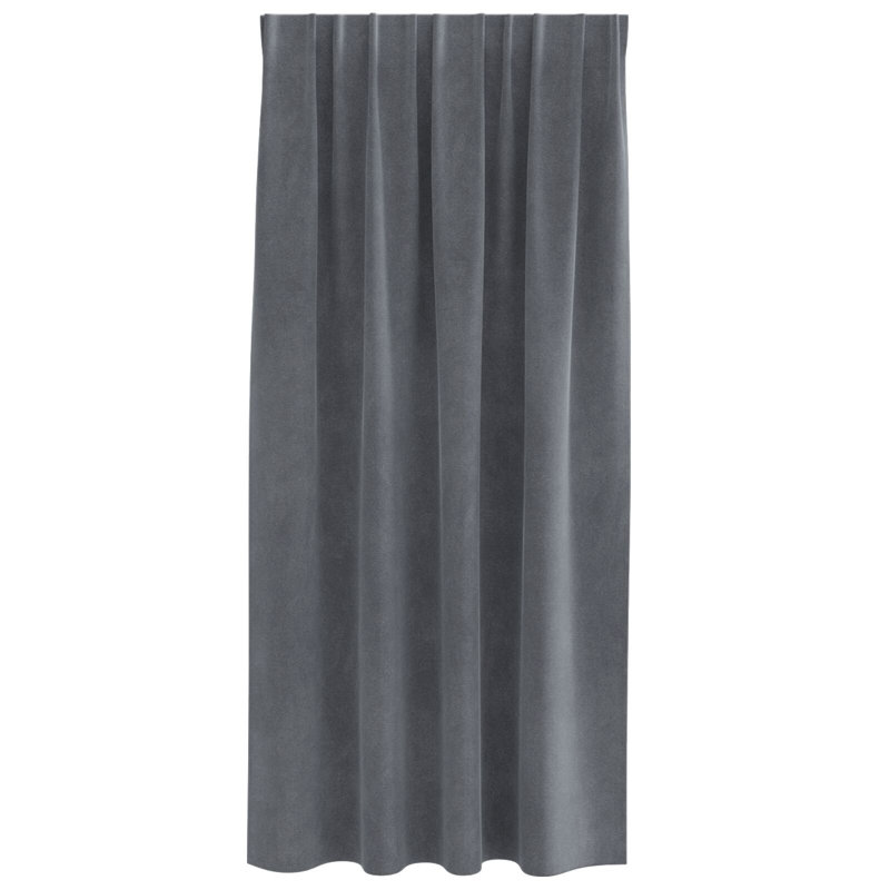 Curtains Polyester 140Cm Sound-Absorbing, Light Grey, 140cm Width x 175cm Drop