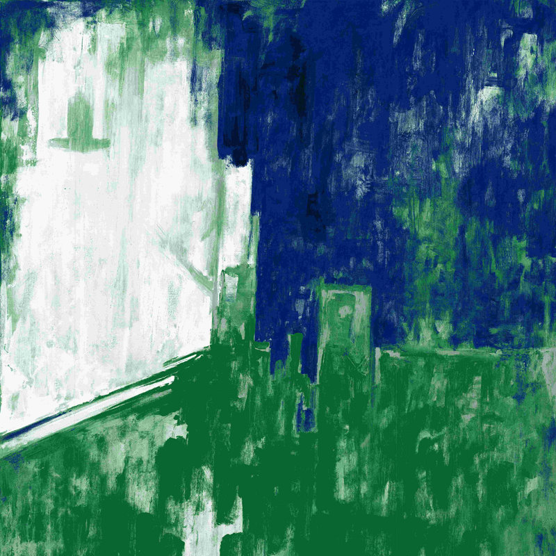 Emerald And Sapphire Abstract 2 - Wrapped Canvas Print, 36" H x 36" W  