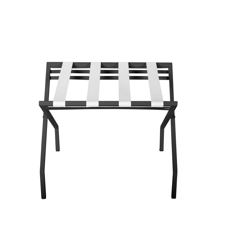 Porte-bagages pliable en métal Suba, Noir, Blanc