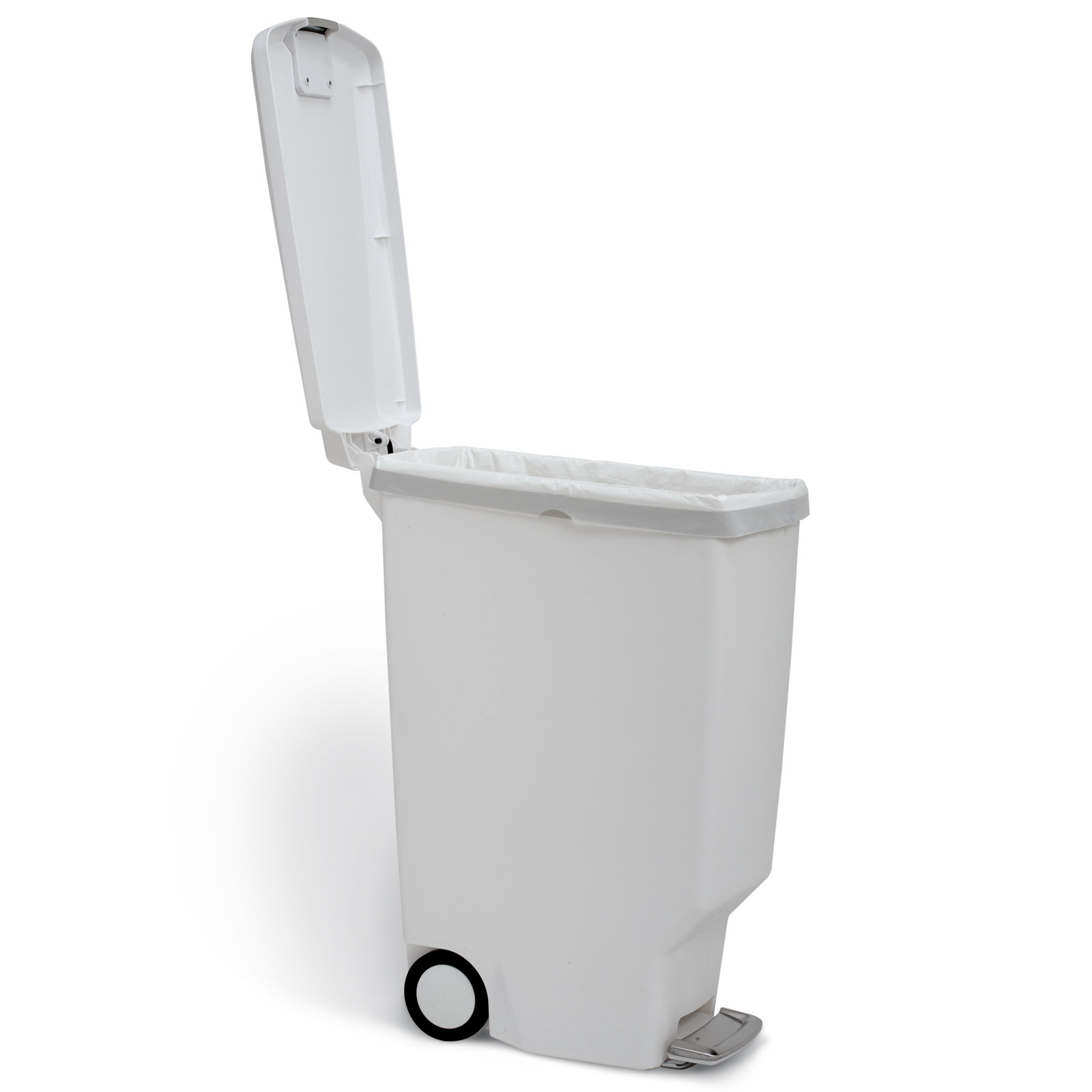 simplehuman 10.6gal Slim Step-On Can, White