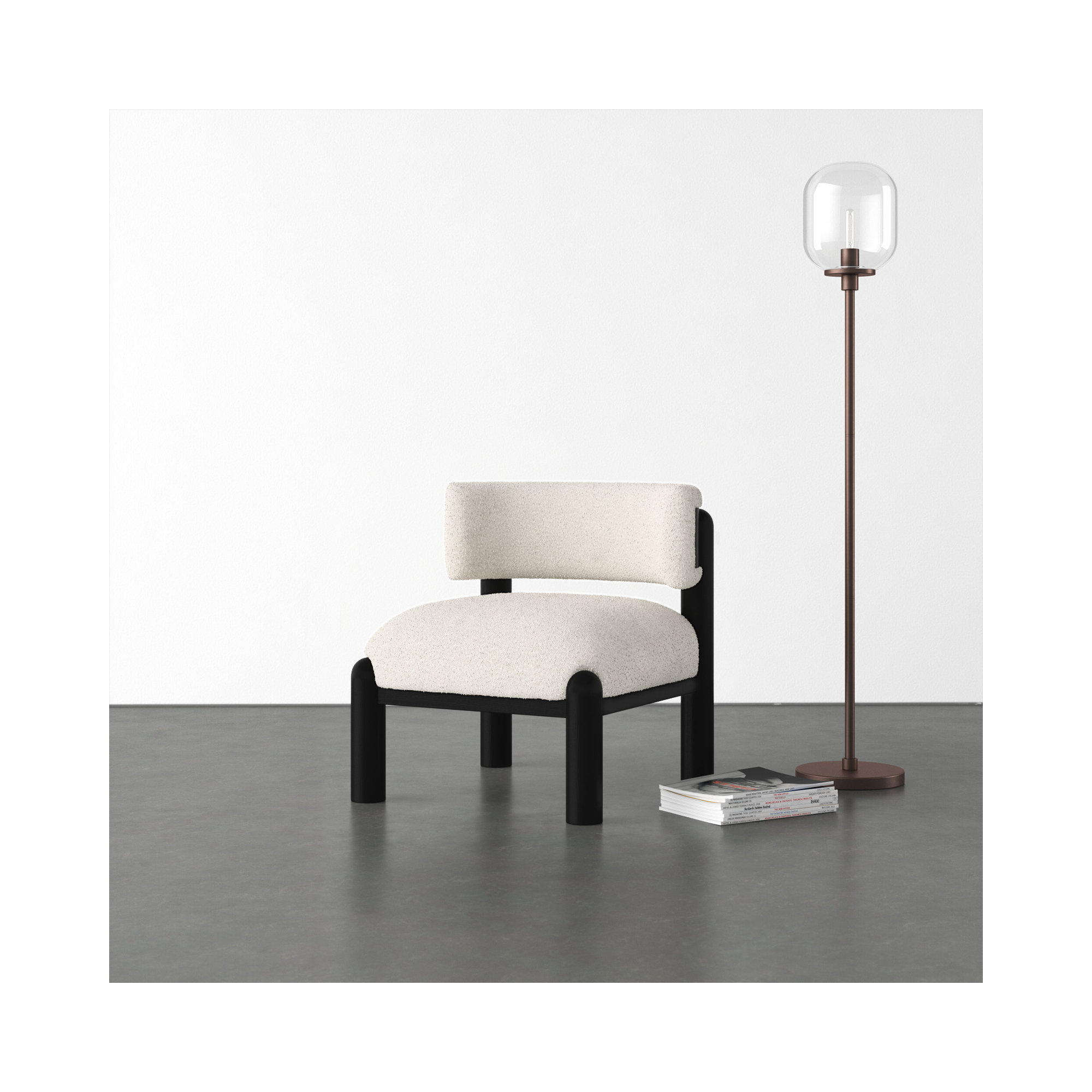Lilou Upholstered Barrel Chair, Ivory