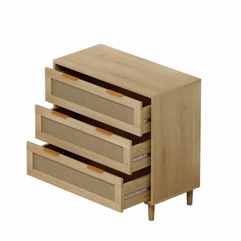 Armoire de rangement, rotin, 50 po, armoire de rangement à tiroir en rotin, 31,3 tiroirs