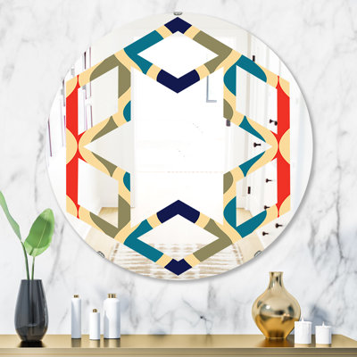 Hexagon Star Ornamental Design VI Eclectic Frameless Wall Mirror
