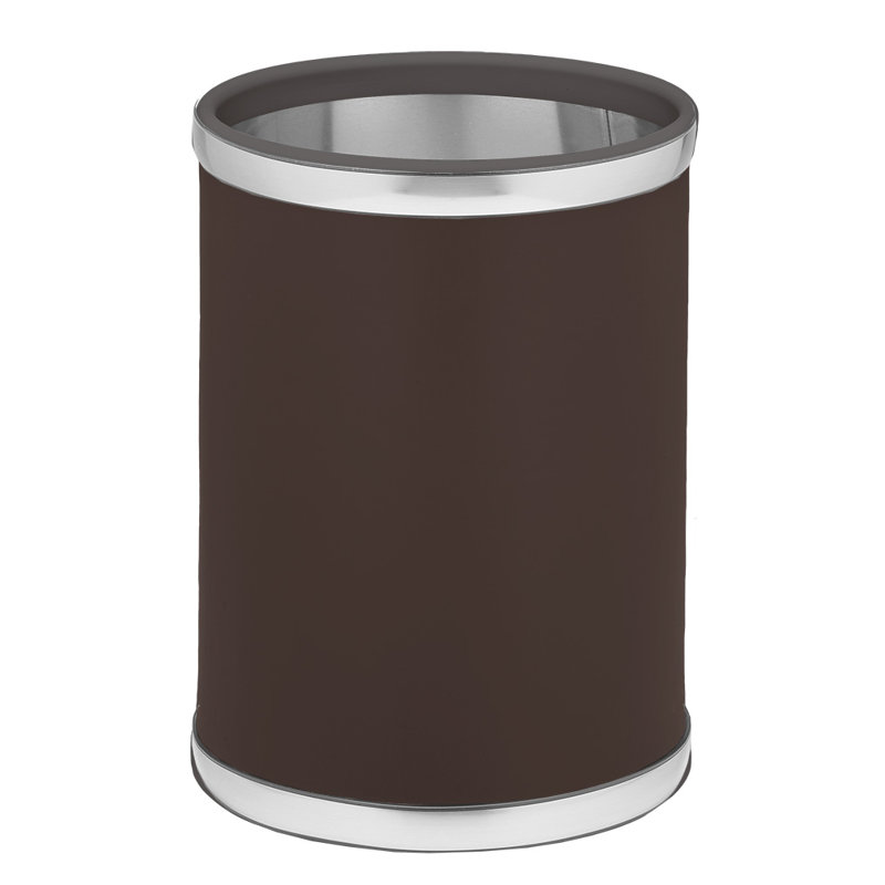 Dyson Steel Open Waste Basket - 2.5 Gallons, Brush Chrome