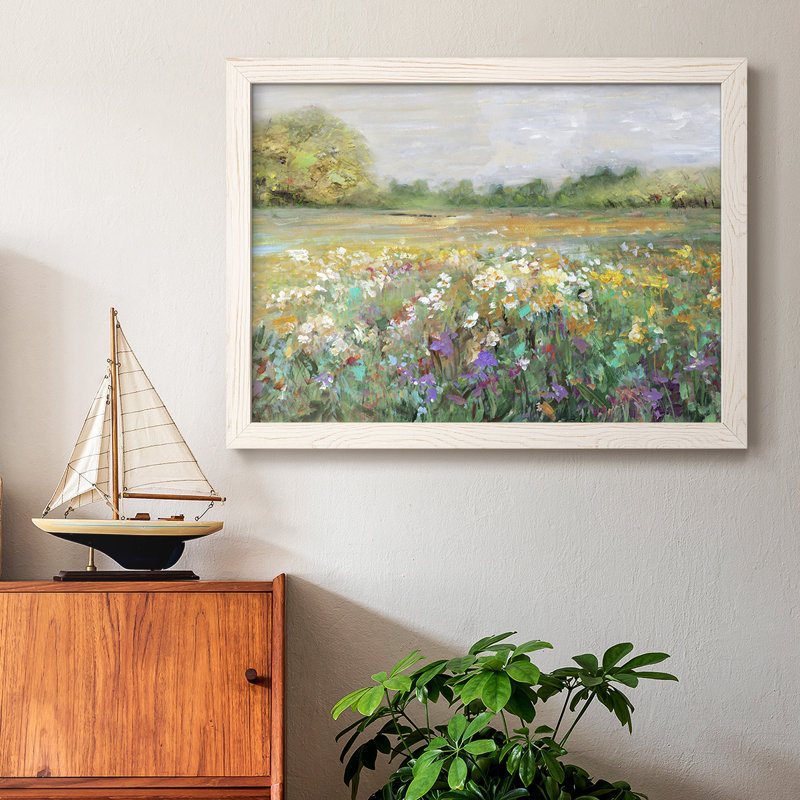 " Country Meadow " Print, White, 18" H x 26" W