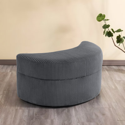 85.3Cm Wide Curved Standard Ottoman with Storage