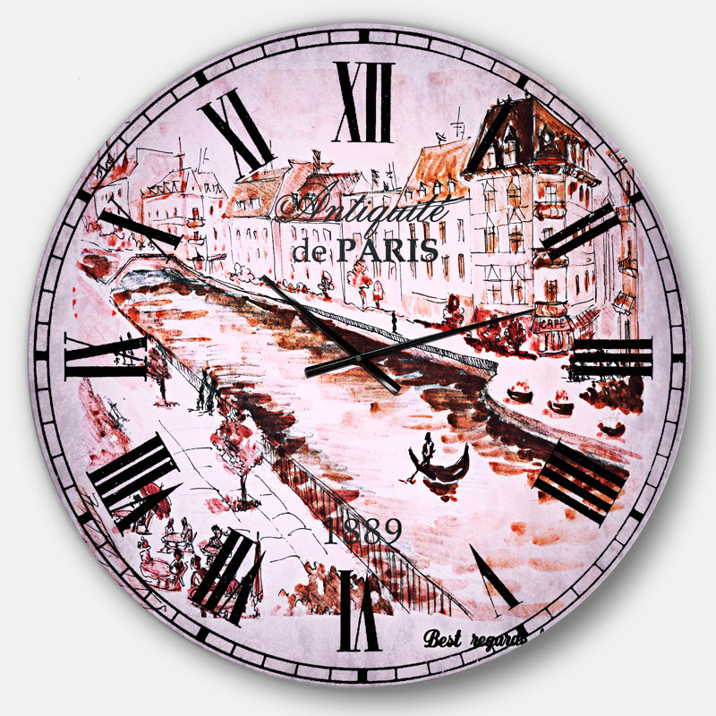 Horloge murale sépia, Surdimensionné