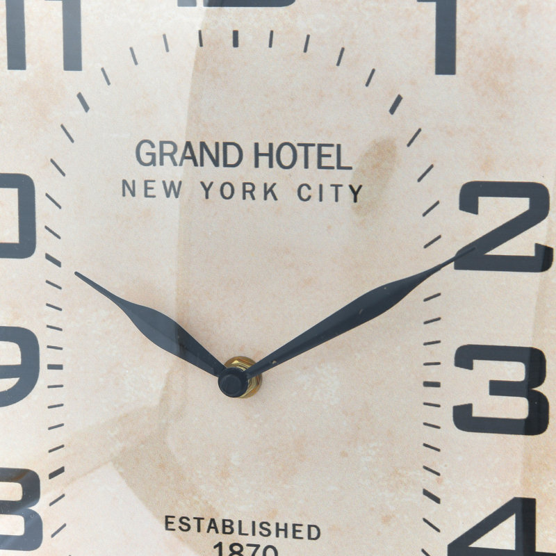Rectangle Metal Hanging Wall Clock with Handle