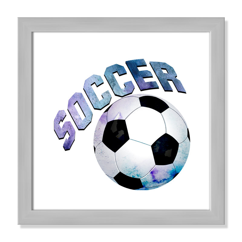Fille de football 1, H 18 po x l 18 po x P 0,63 po, Encadré plat argent