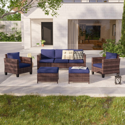 Aser 5 - Person Patio Conversation Set with Cushions