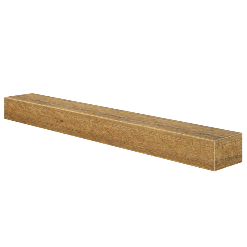 Camden Rustic Fireplace Shelf Mantel, 60", Medium Wood