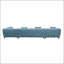 Canapé modulaire en tissu bleu cendré avec 7 coussins Zerah