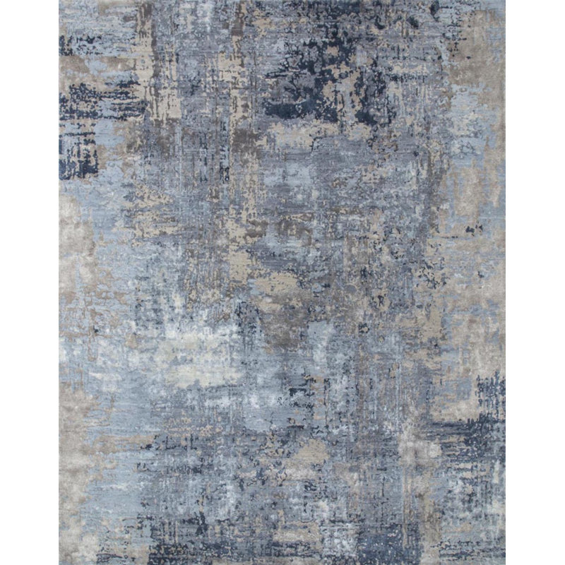 Contemporary One-of-a-Kind Rectangle 9'1" X 12'1" Hand Knotted Area Rug