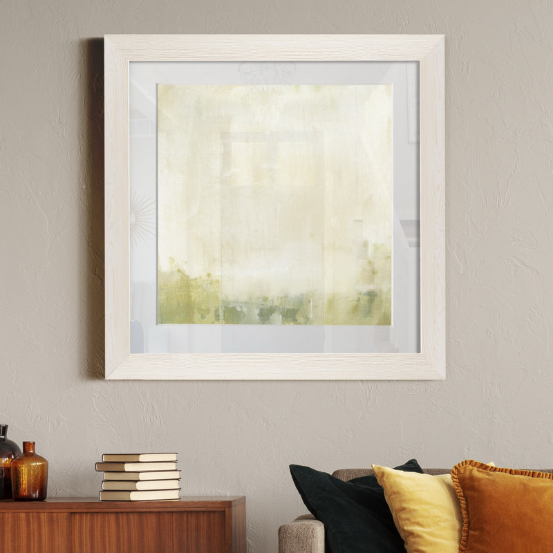 Olive horizon II-impression sur papier, H 31,5 po x l 31,5 po x P 1,5 po, Cadre blanc