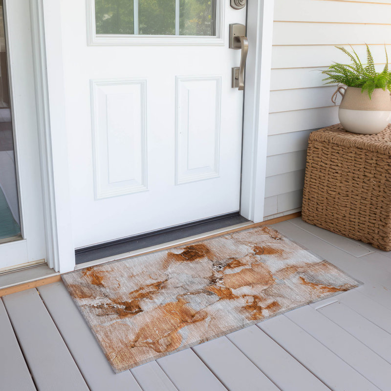 Kinslee Washable Abstract Indoor / Outdoor Rug, Rectangle 1'8" x 2'6"
