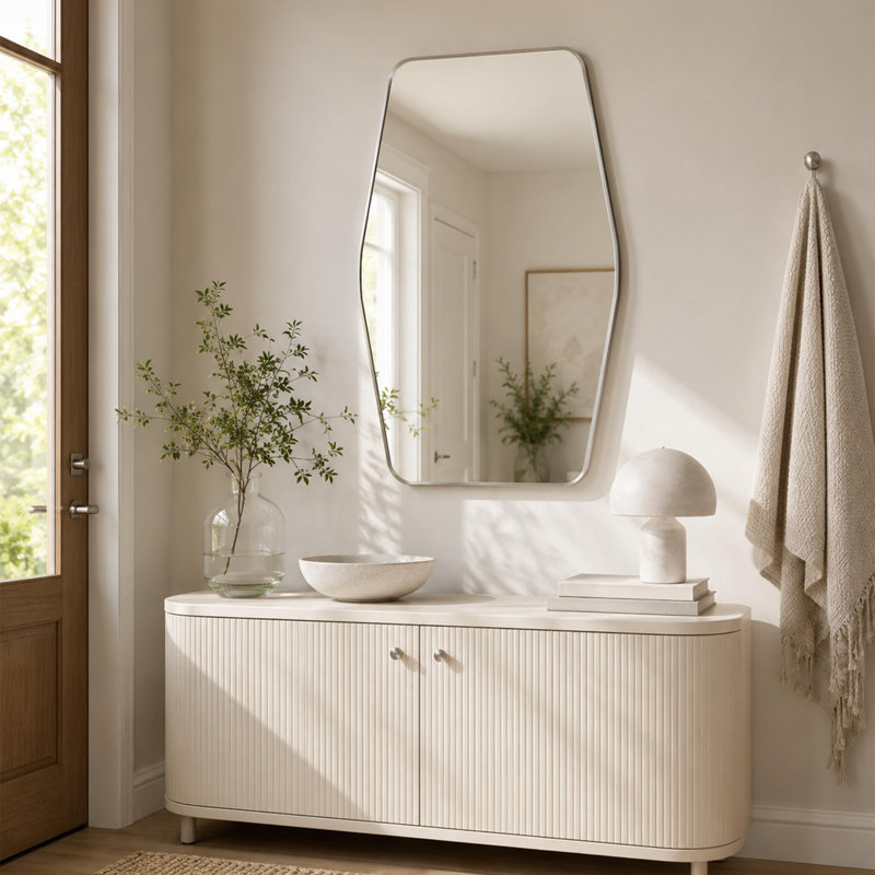 Miroir d'appoint Modern, Nickel brossé