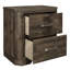 Armoire de chambre à coucher brun rustique - style transitionnel avec table de chevet 2 tiroirs et 2 tiroirs
