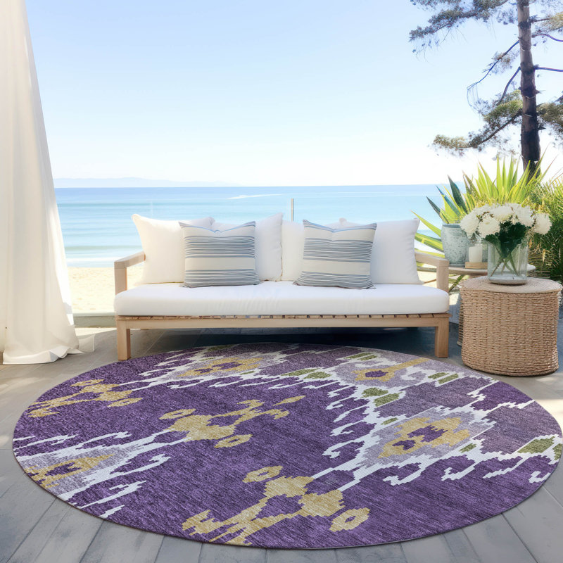 Tapis intérieur / extérieur Caziyah, Rond 8 pi