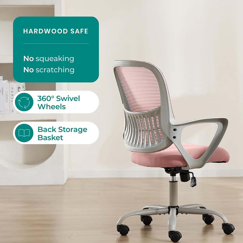 Game Chairs, Ergonomic Mid-Back Mesh Swivel Rolling Work With Wheels, Comfortable Lumbar Support