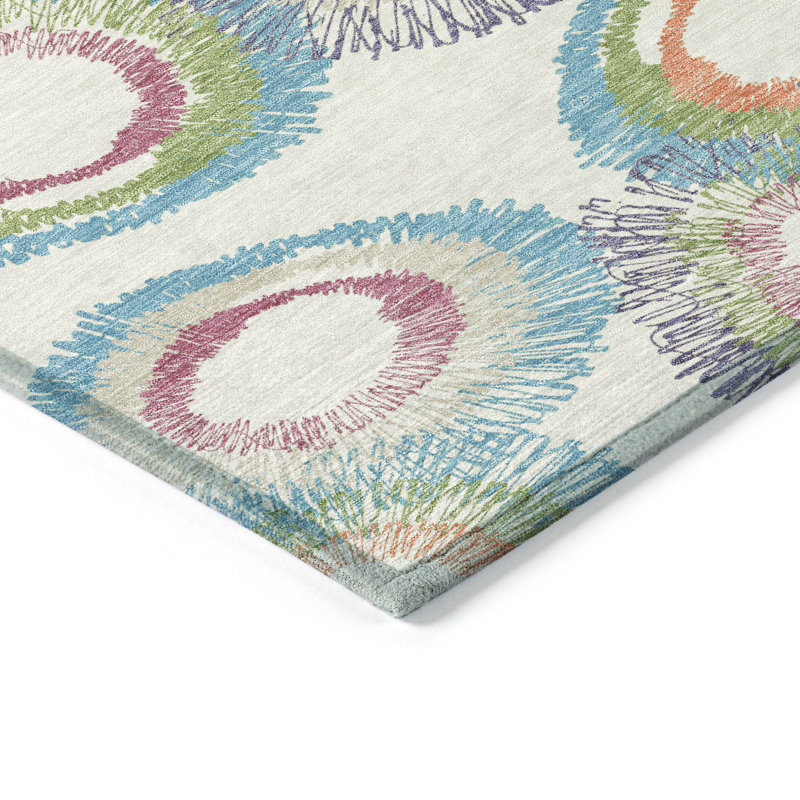 Machine Washable Indoor/Outdoor Jenning ACN2278 Geometric Rug, Rectangle 10' x 14'