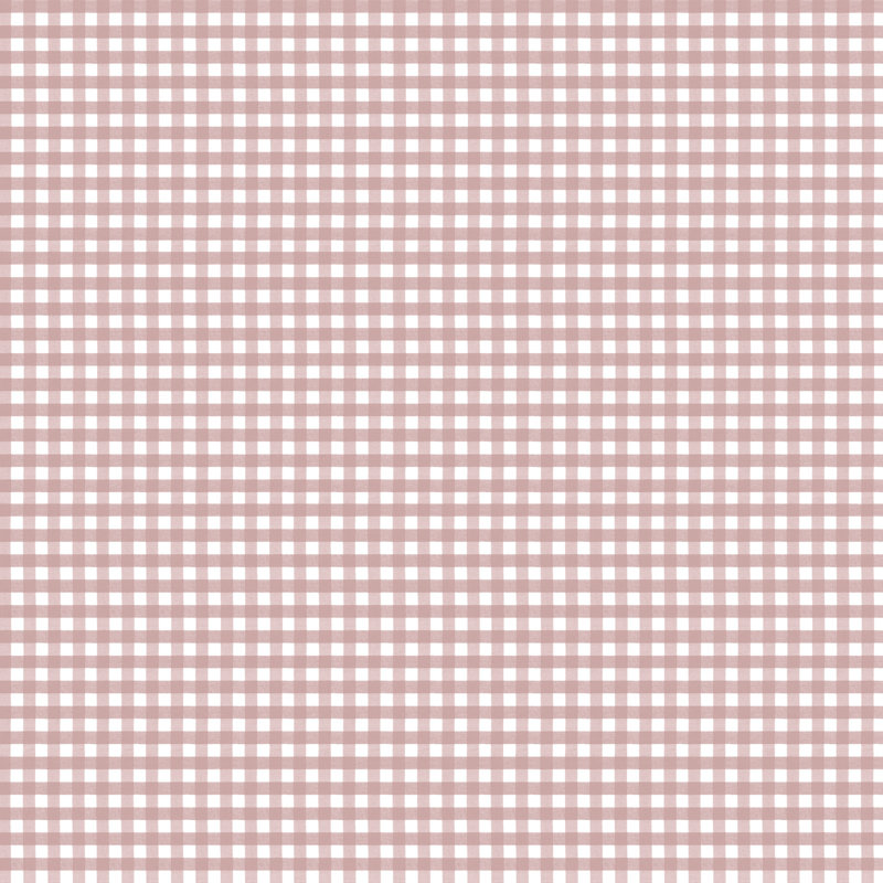 Blooming Garden Collection Small Check Wallpaper Roll, Pink