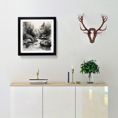 Stream Ink Wash - Framed Print
