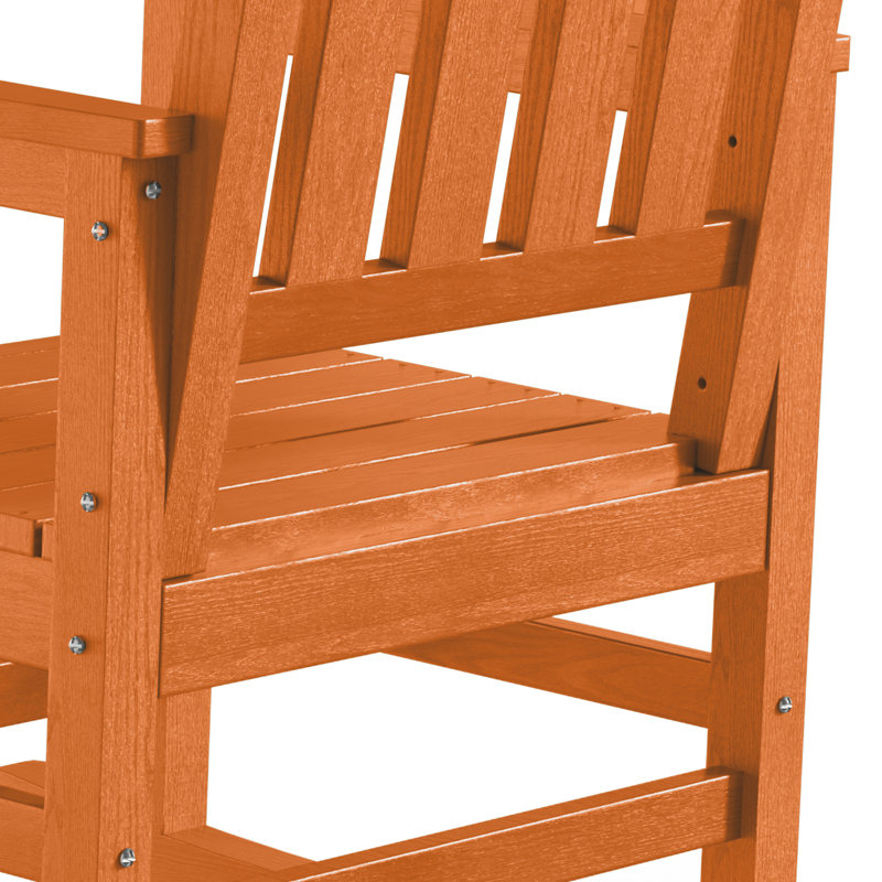 Chaise berçante d'extérieur en PEHD, Orange