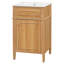 Meuble-lavabo en bois 20 po avec évier - Pieds solides, tiroir inclinable, tablette réglable, prêt pour la petite salle de bain