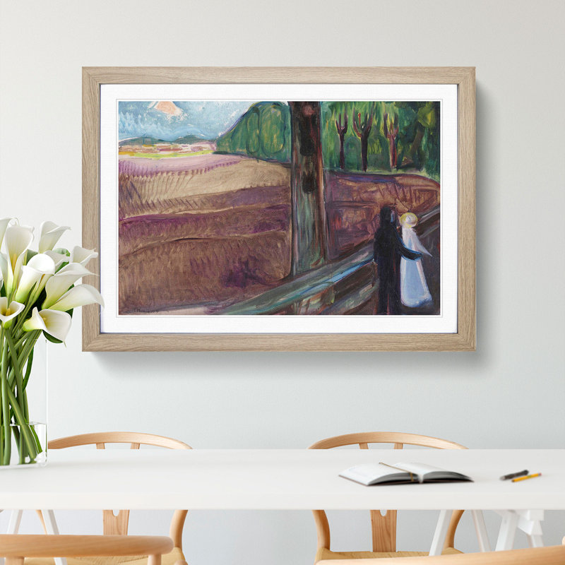 Summer Night by Edvard Munch - Picture Frame Painting, Oak Framed, 48cm H x 65cm W x 2cm D