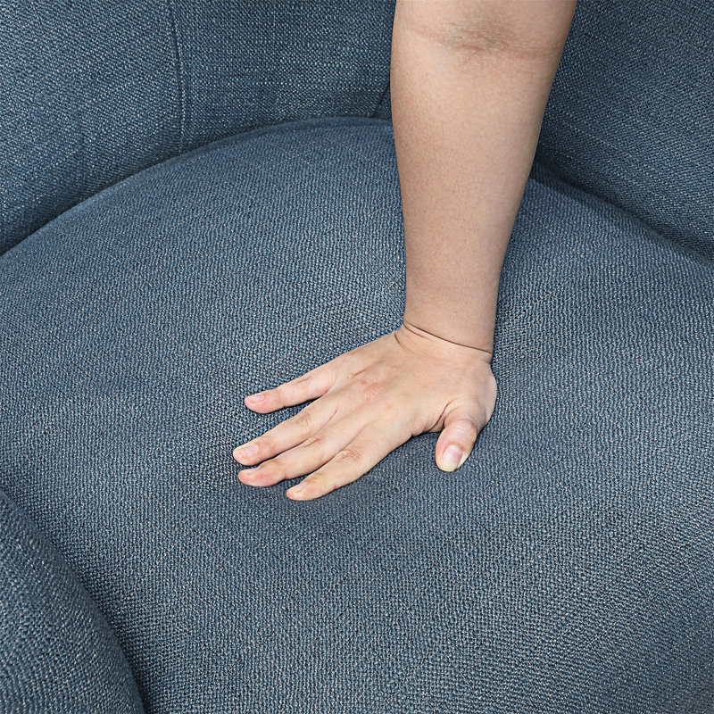 Fauteuil d'appoint rembourré et capitonné, Bleu