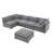 125.5'' Modular Sectional Sofa With Movable Ottoman,6-Seat L Pholstered Indoor Furniture, Wide Seat ,Free Combination, Oversized Sofa For Living Room & Apartment-1878568649