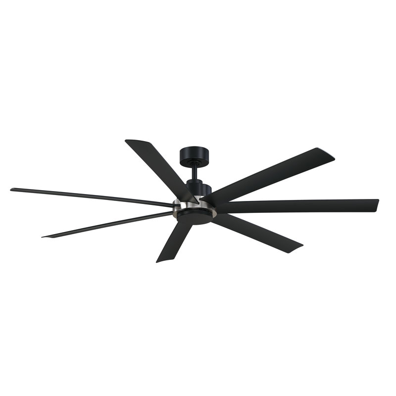 Pendry 72 inch Indoor/Outdoor Ceiling Fan - Black with Brushed Nickel Accent, Black, Black/Brushed Nickel