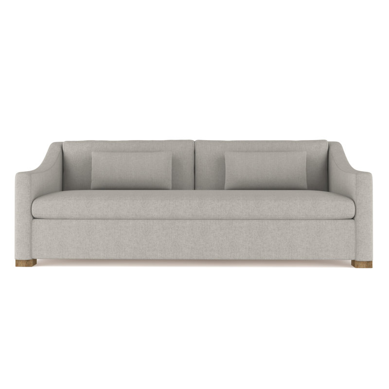 Causeuse Crosby, H 32,5 po x l 72 po x P 43 po, Lin à tissage carré argenté, Patiné