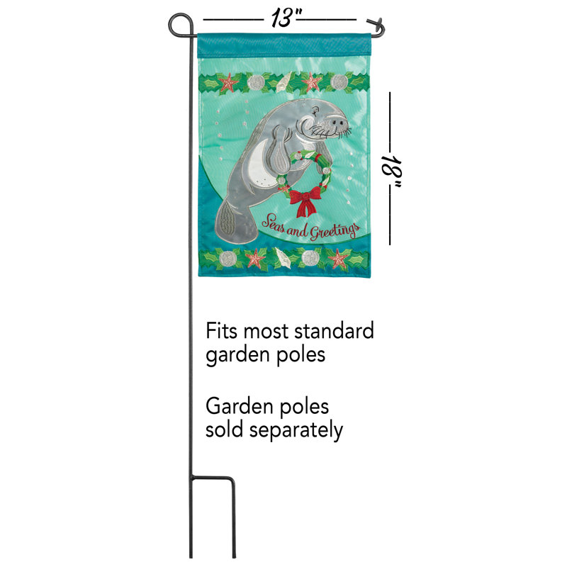 Drapeau de jardin en polyester 18 x 13 po Dariyana