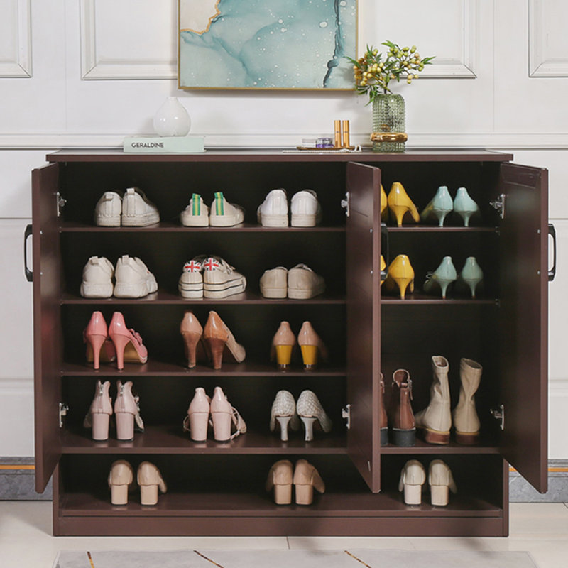 Rangement pour chaussures en aluminium brun noisette