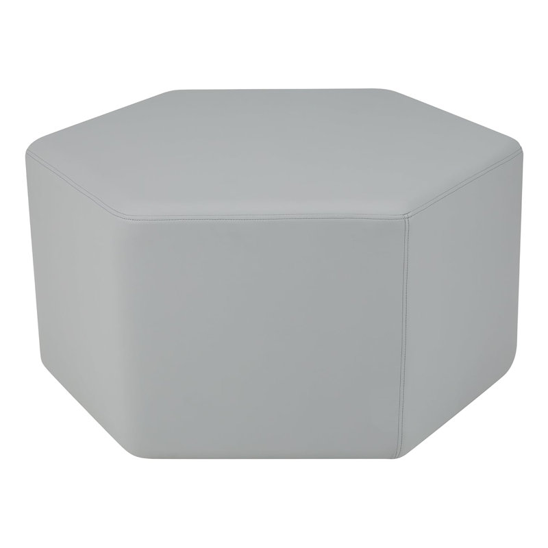 Pro Series Upholstered Hexagon Ottoman 18" Height, Grey