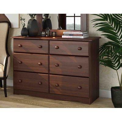 Genai 100% Solid Wood 6-Drawer Double Dresser