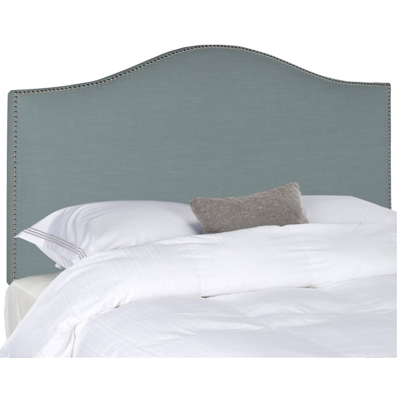 Upholstered Headboard, Full, Cotton Sky Blue