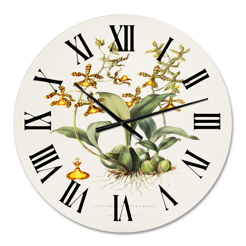 Vintage Flower I - Horloge murale traditionnelle, Petit