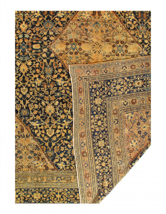 Navy Persian Antique Dorokhsh 14.4'x17.1"
