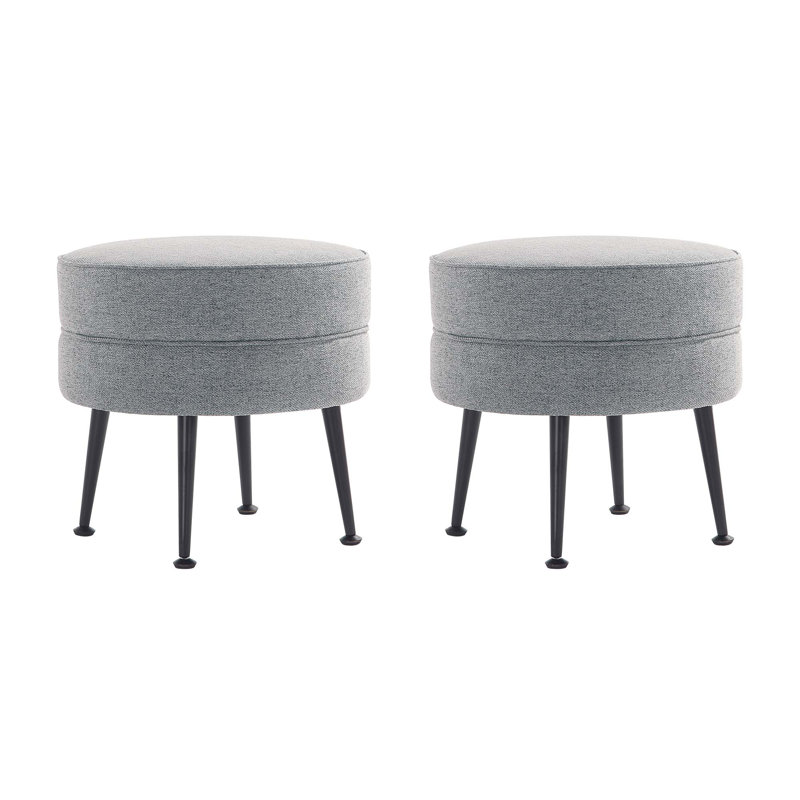 Repose-pieds Bailey Mid-Century, Gris, Noir